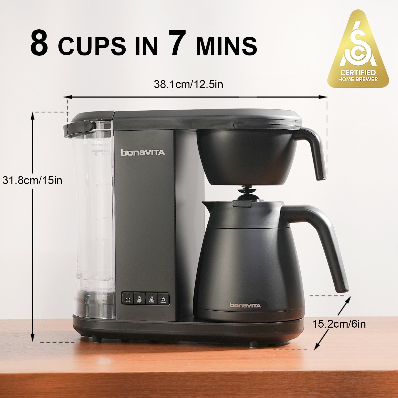 Enthusiast 8-Cup Drip Coffee Brewer with 1.3L Thermal or Glass Carafe - Vitality Coffee